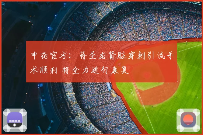 申花官方:蒋圣龙肾脏穿刺引流手术顺利 将全力进行康复